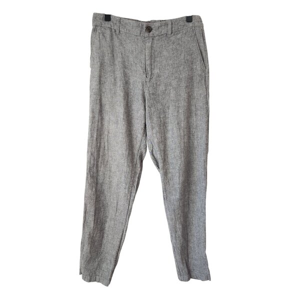 Uniqlo Linen Blend Grey Trousers Pants Natural Lightweight Women's S - Picture 1 of 5